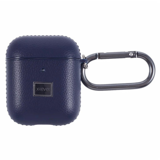 X-LEVEL For AirPods Pro 2 / AirPods Pro Earphone Case Litchi Texture PU Leather TPU Cover with Carabiner - Blue - 1