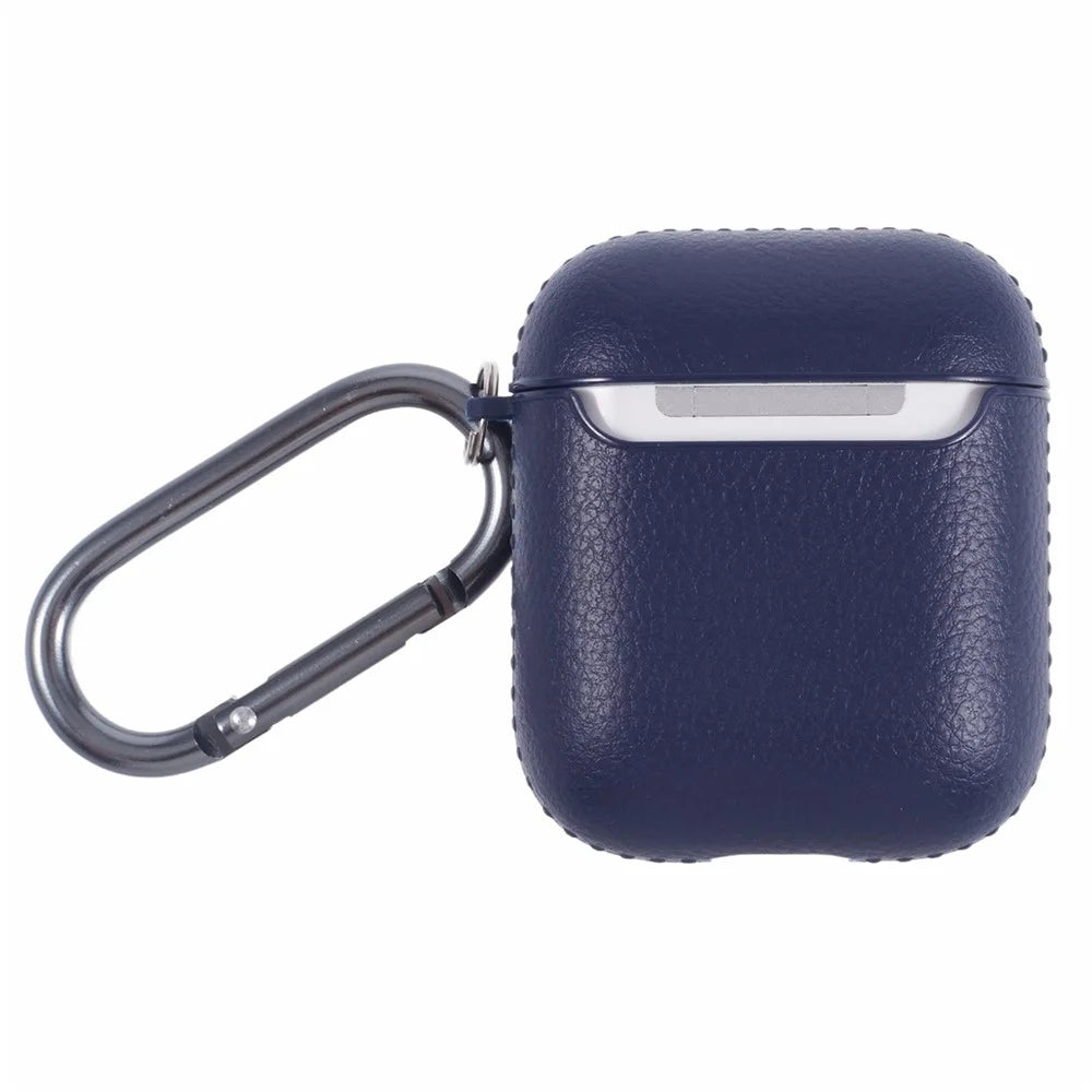 X-LEVEL For AirPods Pro 2 / AirPods Pro Earphone Case Litchi Texture PU Leather TPU Cover with Carabiner - Blue - 2