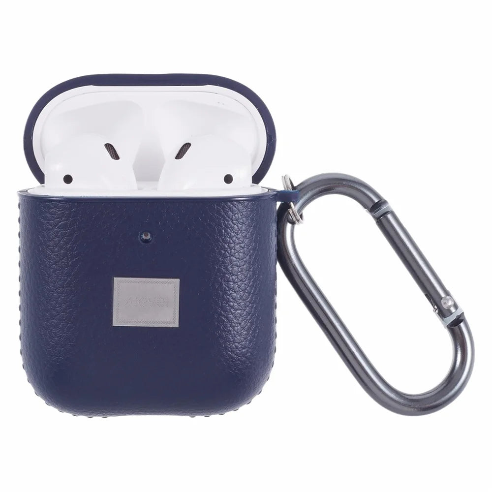 X-LEVEL For AirPods Pro 2 / AirPods Pro Earphone Case Litchi Texture PU Leather TPU Cover with Carabiner - Blue - 4