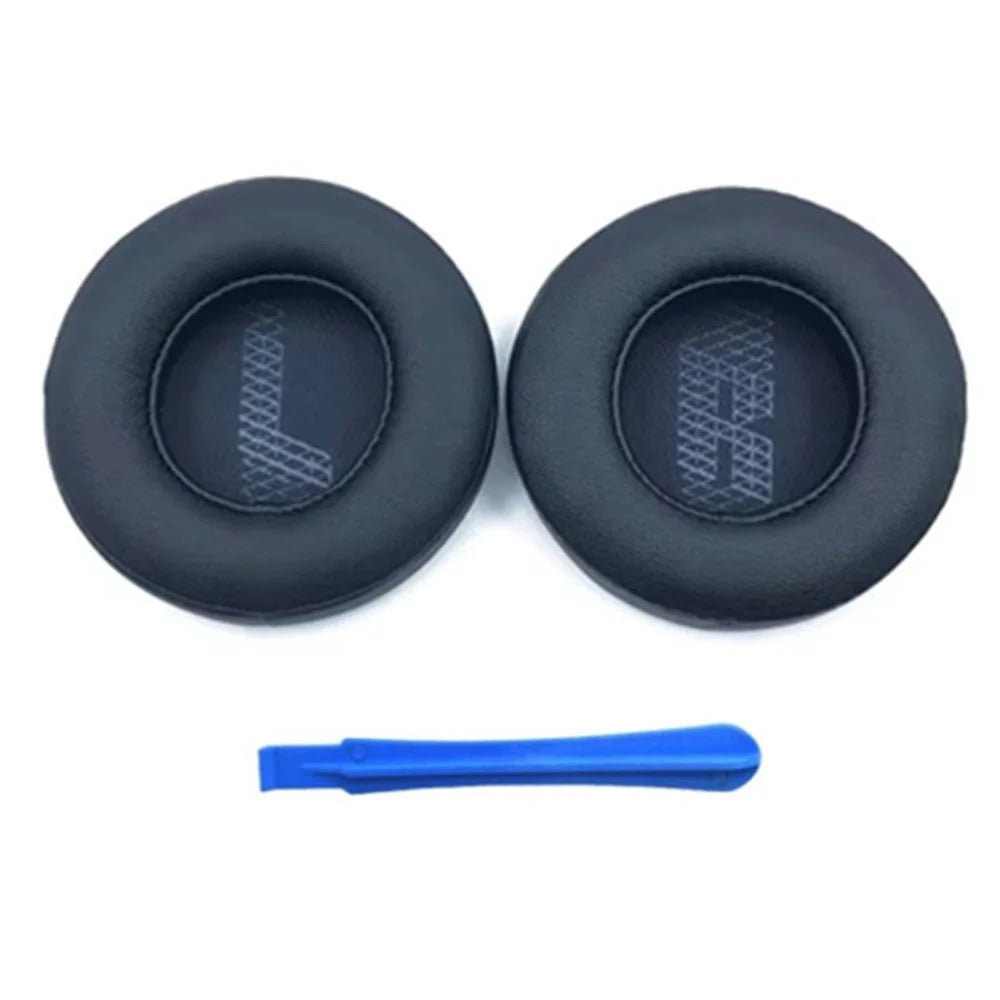 1 Pair For JBL Live 400BT / 460NC Ear Pads Protein Leather Cushions with Removal Tool - Black - 1