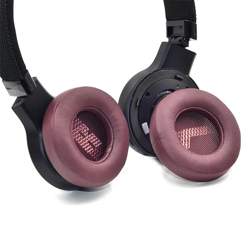 1 Pair For JBL Live 400BT / 460NC Ear Pads Protein Leather Cushions with Removal Tool - Black - 2