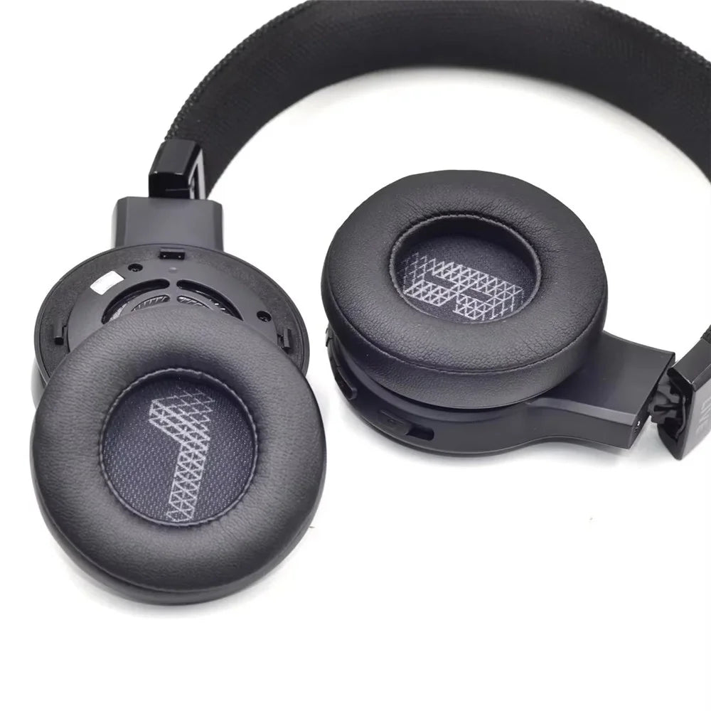 1 Pair For JBL Live 400BT / 460NC Ear Pads Protein Leather Cushions with Removal Tool - Black - 3