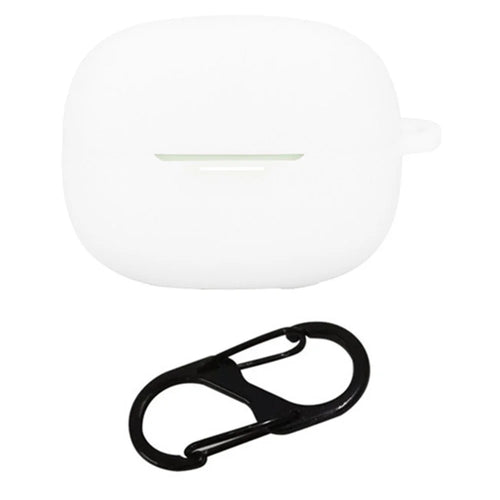 For Xiaomi Redmi Buds 6 Pro Case with Anti Lost Buckle Bluetooth-compatible Earbuds Silicone Protective Cover - White - 1