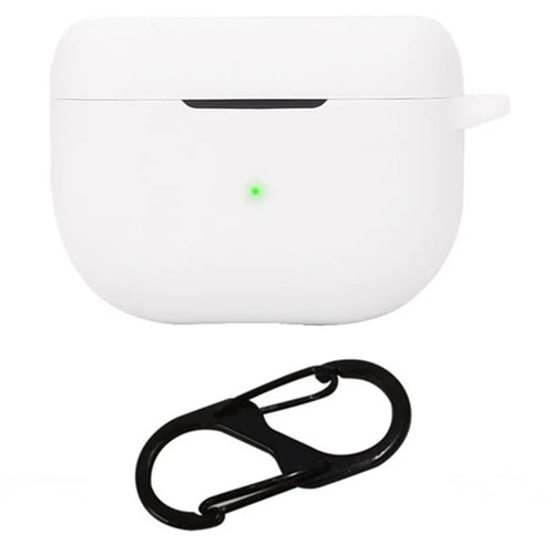 For Jabra Elite 8 Active Gen 2 Case with Anti Lost Buckle Bluetooth-compatible Earbuds Silicone Protective Cover - White - 1