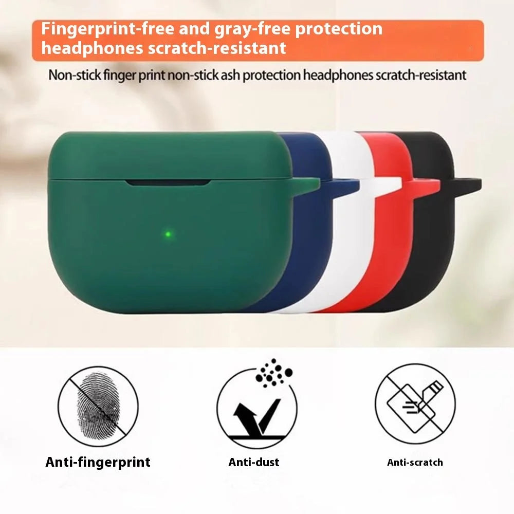 For Jabra Elite 8 Active Gen 2 Case with Anti Lost Buckle Bluetooth-compatible Earbuds Silicone Protective Cover - White - 5