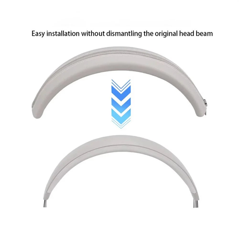 Silicone Headband Cover For Beats Studio Pro Kim Special Edition Headphones Zipper Design Headband Cushion - Black - 6