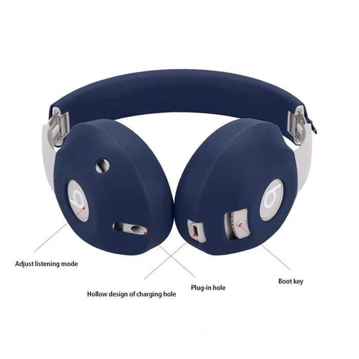 Silicone Protective Cover Set for Beats Studio Pro Kim Special Edition Ear Pad Case + Headband Cover - Black - 2