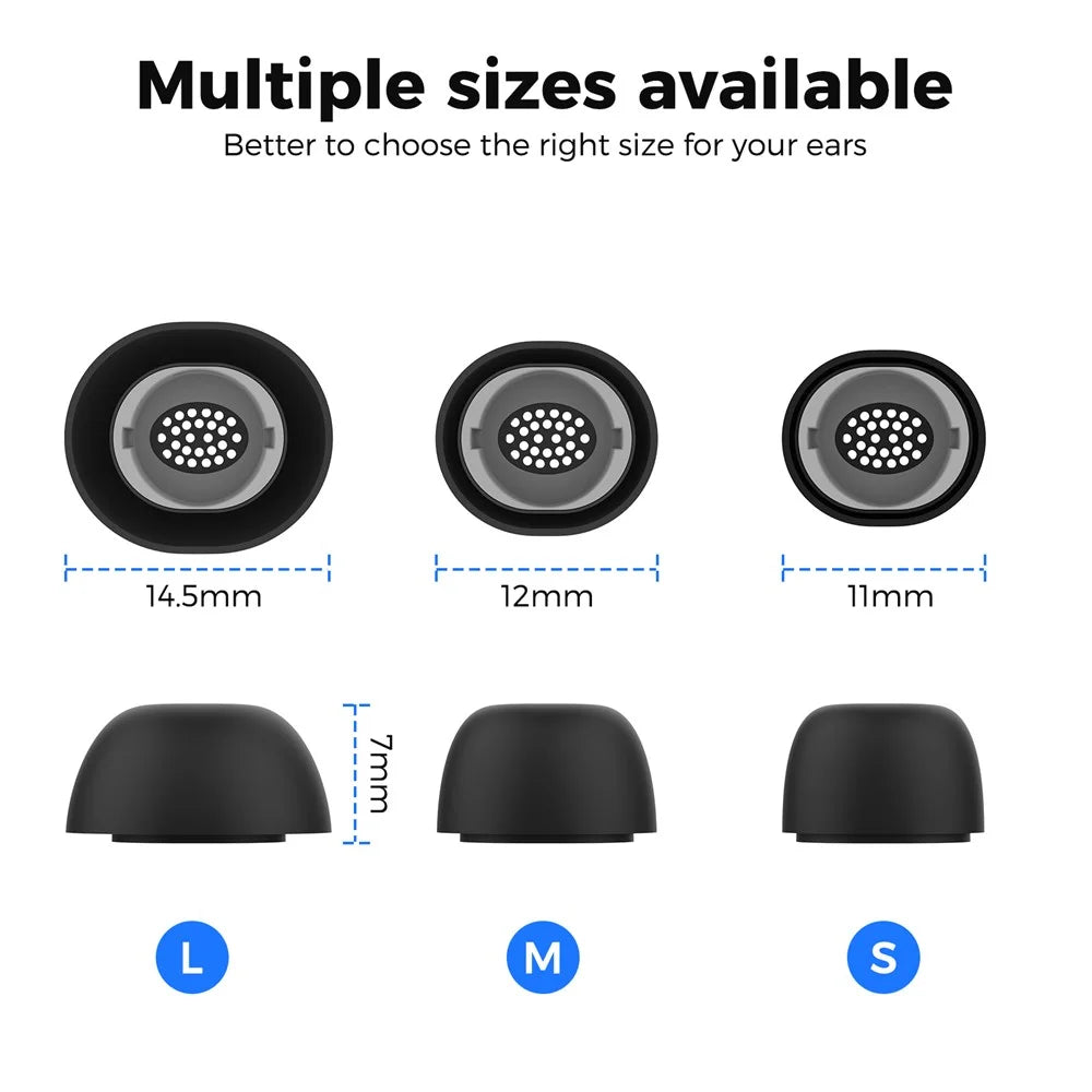 AHASTYLE WG173 For Samsung Galaxy Buds3 Pro Replacement Eartips 3 Pairs L  /  M  /  S Silicone Bluetooth-compatible Earbuds Tips - White - 6