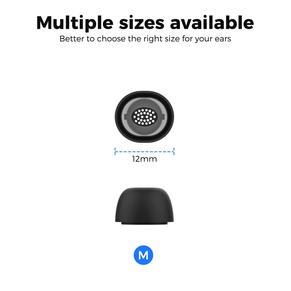 AHASTYLE WG173 1Pair M Silicone Eartips for Samsung Galaxy Buds3 Pro Bluetooth-compatible Earbuds Replacement Tips - White - 6