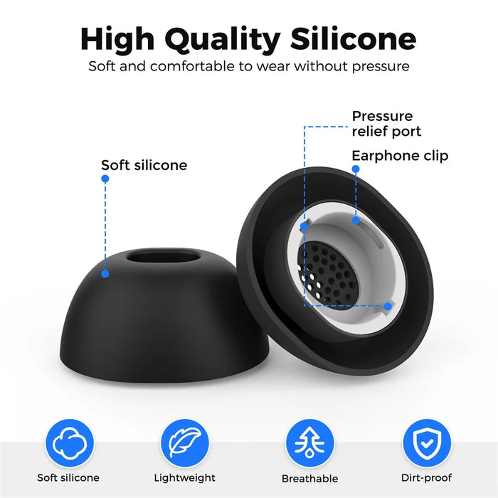 AHASTYLE WG173 1Pair S Silicone Eartips for Samsung Galaxy Buds3 Pro Bluetooth-compatible Earbuds Replacement Tips - White - 3