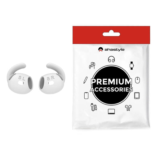 AHASTYLE PT60-4 1 Pair Ear Hooks for AirPods 4 Replacement Silicone Wings Sport Earhooks Ear Tips, Size: S - White - 1