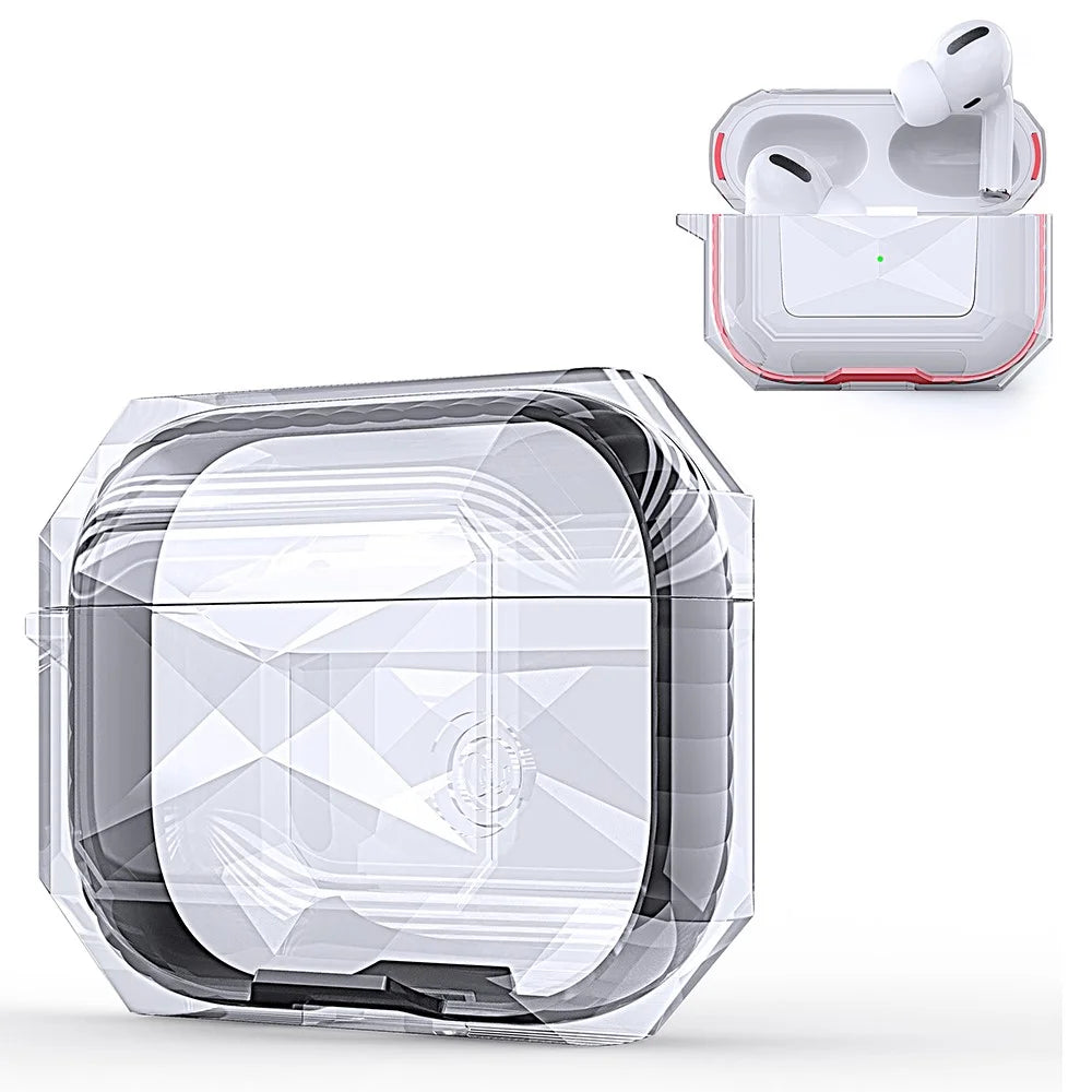 Contrast-color Rhombus Style Cover Case for Apple AirPods Pro - Black - 1