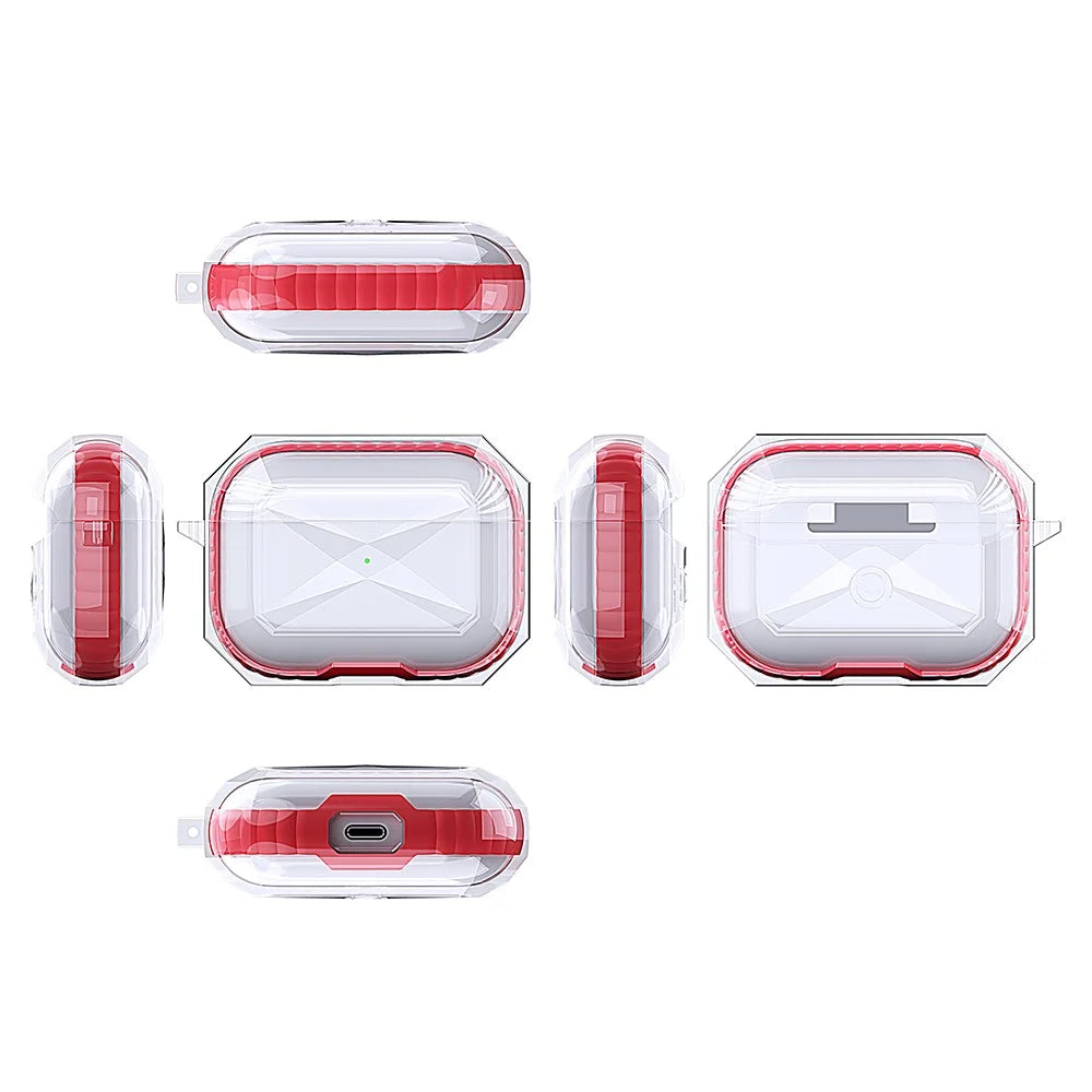 Contrast-color Rhombus Style Cover Case for Apple AirPods Pro - Black - 3