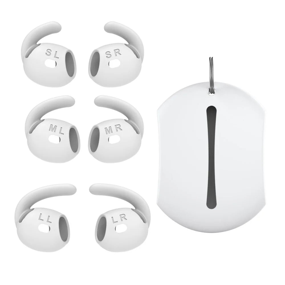 AHASTYLE PT60-4 3 Pair Ear Hooks for AirPods 4 Silicone Sport Outdoor Earhooks Wing Holder Ear Tips - White - 1