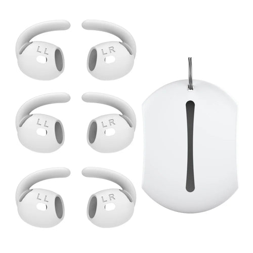 AHASTYLE PT60-4 3 Pair Ear Hooks for AirPods 4 Silicone Earbuds Tips Sport Ear Tips Replacement, Size: L - White - 1
