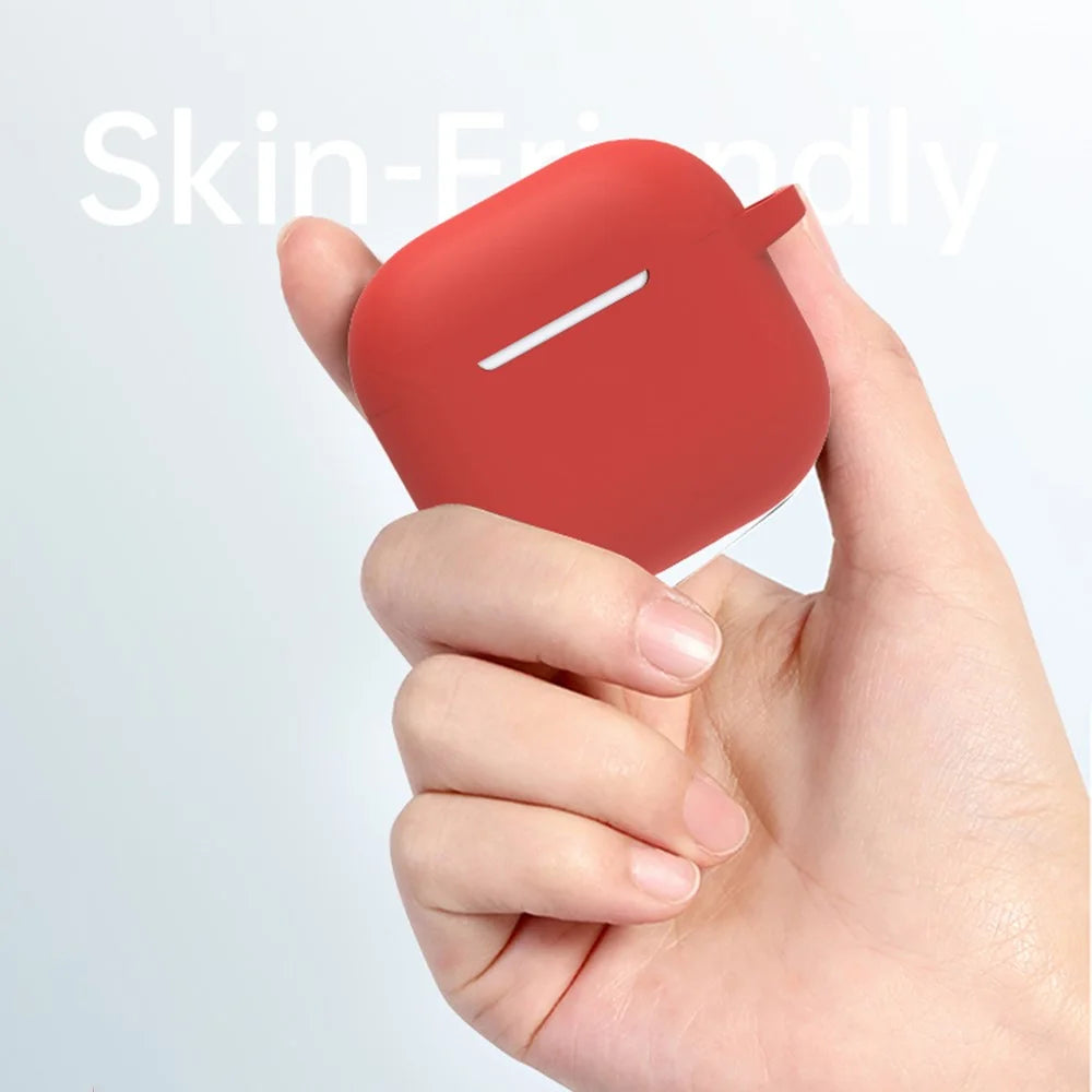 6 in 1 Headset Accessories for AirPods 4 Silicone Case + Carrying Strap + Earphone Holder + Ear Hooks + Neck Strap + Keychain - Red - 4