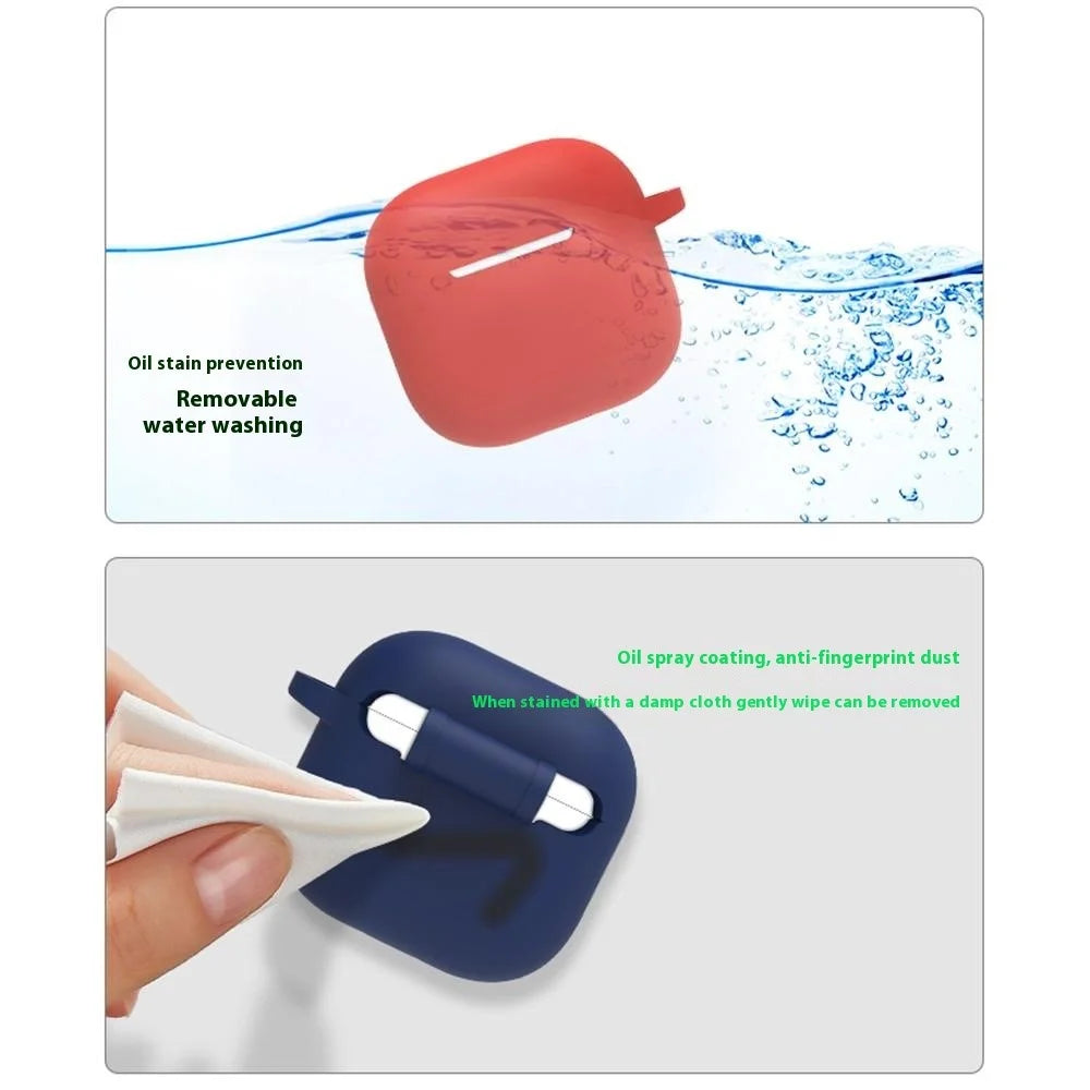 6 in 1 Headset Accessories for AirPods 4 Silicone Case + Carrying Strap + Earphone Holder + Ear Hooks + Neck Strap + Keychain - Red - 5