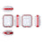 Rhombus Style Contrast-color Protective Cover for Apple AirPods with Charging Case (2016)/(2019)/Wireless Charging Case (2019) - Red - 3