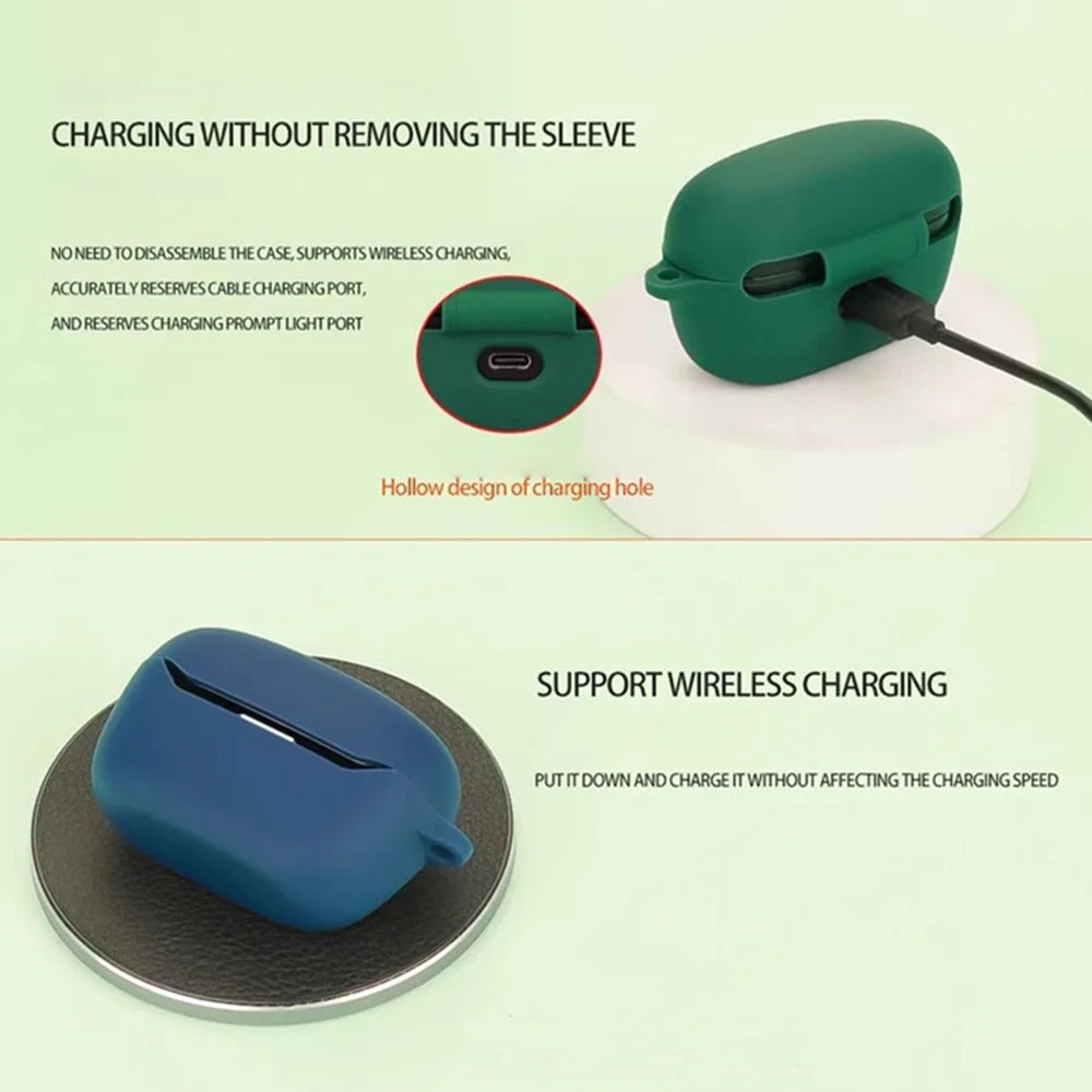 For JBL Endurance Race 2 Case with Anti Lost Buckle Bluetooth-compatible Earbuds Silicone Protective Cover - Blackish Green - 6