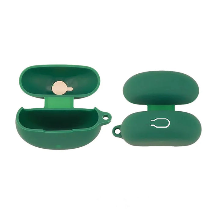 For OnePlus Buds Ace 2 Case with Anti Lost Buckle Bluetooth-compatible Earbuds Silicone Protective Cover - Matcha Green - 2