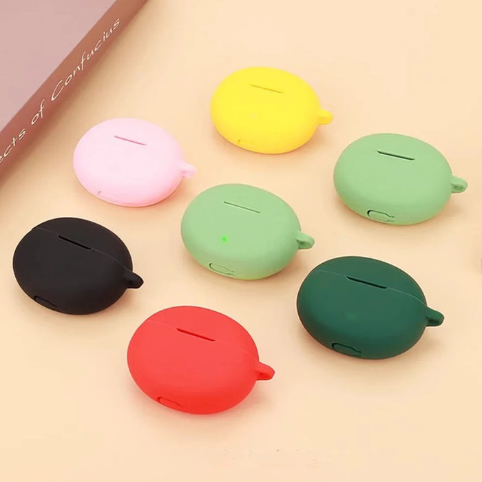 For OnePlus Buds Ace 2 Case with Anti Lost Buckle Bluetooth-compatible Earbuds Silicone Protective Cover - Matcha Green - 6
