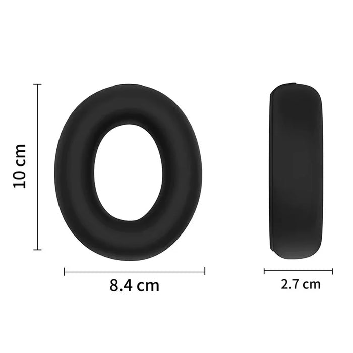 1 Pair For TOZO HT2 Earpad Silicone Case Headphones Cushion Protective Cover - Black - 6