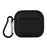 For AirPods 4 Protective Cover Carbon Fiber Texture Earbuds PU Leather PC Hard Case with Hook - Black - 1