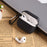 For Apple AirPods 3 Protective Cover Carbon Fiber Texture Earbuds PU Leather PC Hard Case with Hook - Black - 4