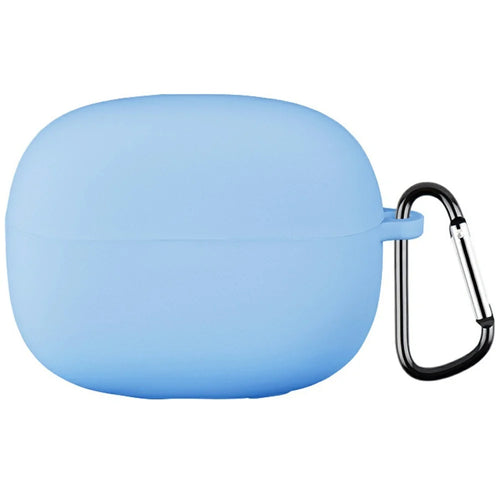 For Xiaomi Redmi Buds 6 Pro Silicone Case Bluetooth-compatible Earphone Anti-Scratch Protective Cover with Carabiner - Sky Blue - 1