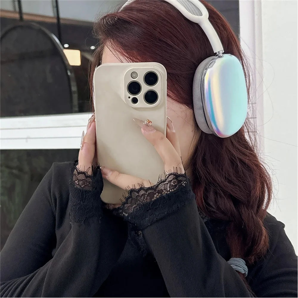 1 Pair For AirPods Max with USB-C / Airpods Max Headphone Earpad TPU Case Electroplated Protective Cover - 2