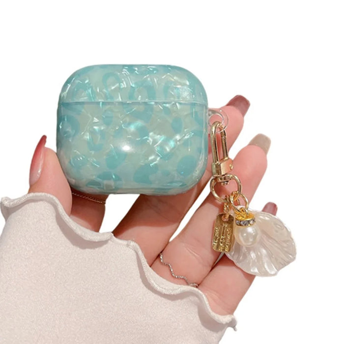 For Airpods 4 Case Shell Texture TPU Bluetooth-compatible Earphone Protective Cover with Pendant Accessory - 1
