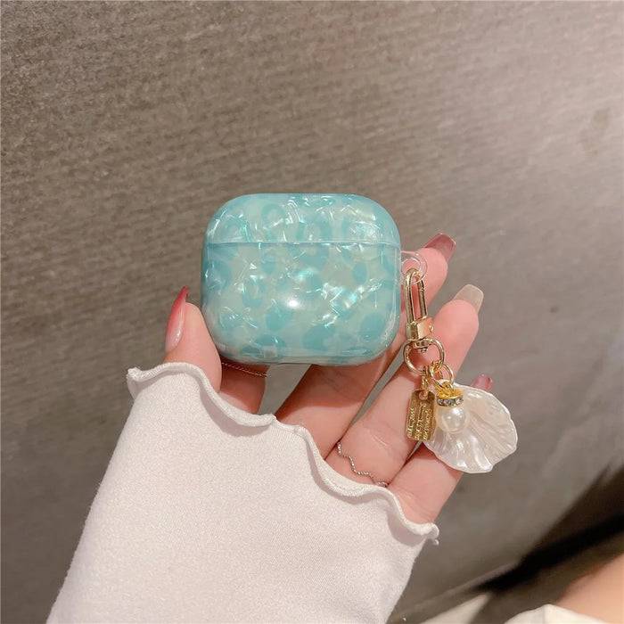 For Airpods 4 Case Shell Texture TPU Bluetooth-compatible Earphone Protective Cover with Pendant Accessory - 2
