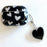 For AirPods 4 Earphone Case Shell Pattern Heart TPU Cover with Heart Pendant - Black - 1