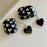 For AirPods 4 Earphone Case Shell Pattern Heart TPU Cover with Heart Pendant - Black - 2