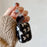 For AirPods 4 Earphone Case Shell Pattern Heart TPU Cover with Heart Pendant - Black - 4