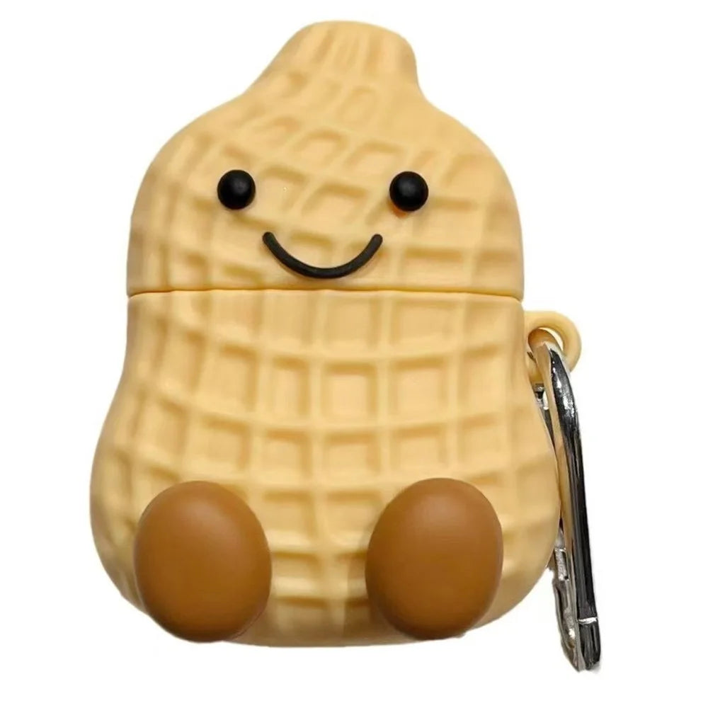 Silicone Case for Apple AirPods with Wireless Charging Case (2019) / AirPods with Charging Case (2019) / (2016) Peanut Shaped Cover with Buckle - 1