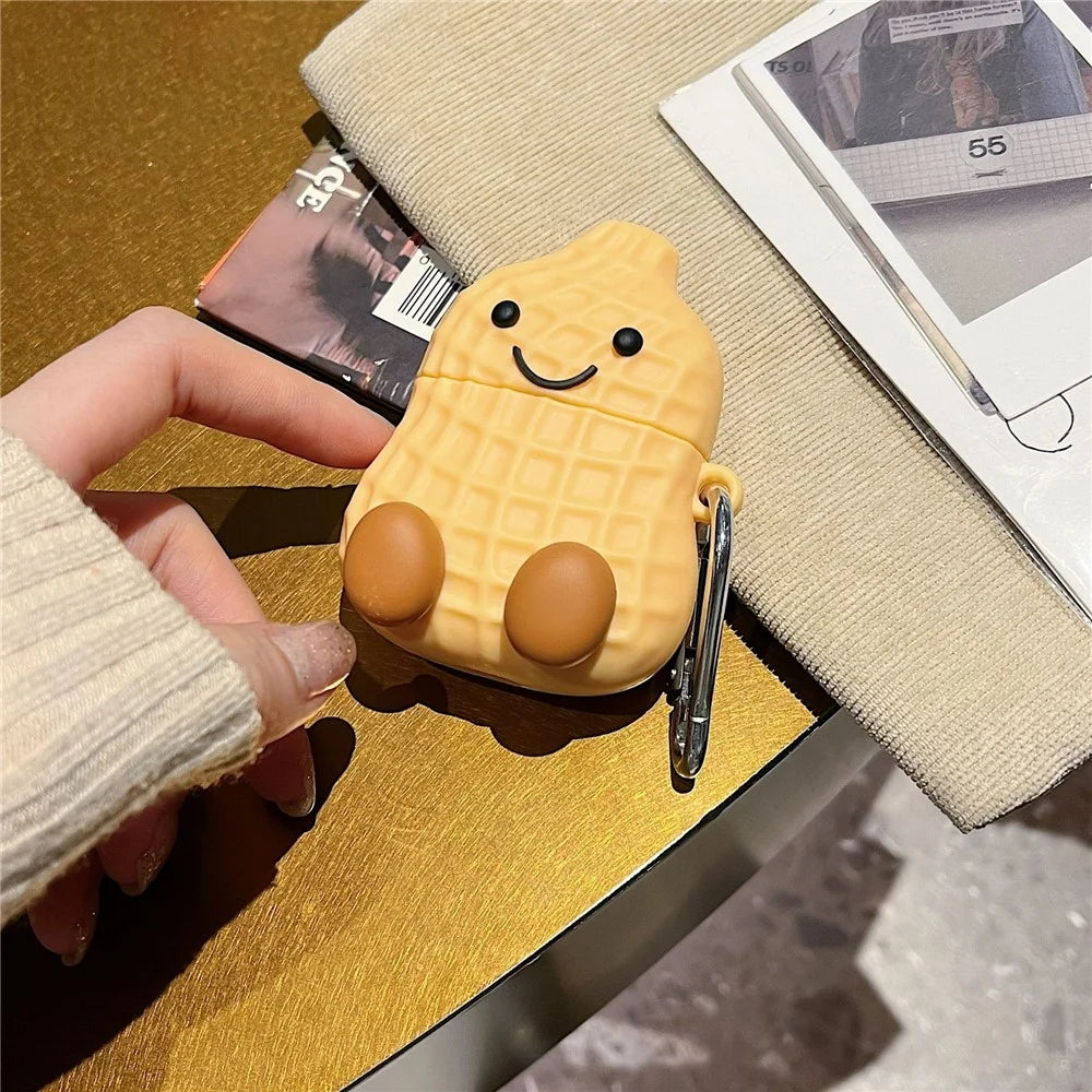 Silicone Case for Apple AirPods with Wireless Charging Case (2019) / AirPods with Charging Case (2019) / (2016) Peanut Shaped Cover with Buckle - 2