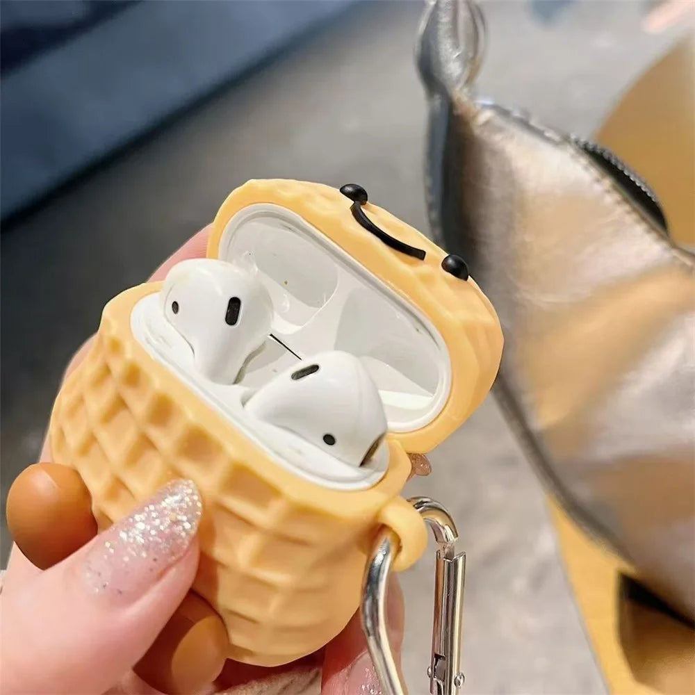 Silicone Case for Apple AirPods with Wireless Charging Case (2019) / AirPods with Charging Case (2019) / (2016) Peanut Shaped Cover with Buckle - 3