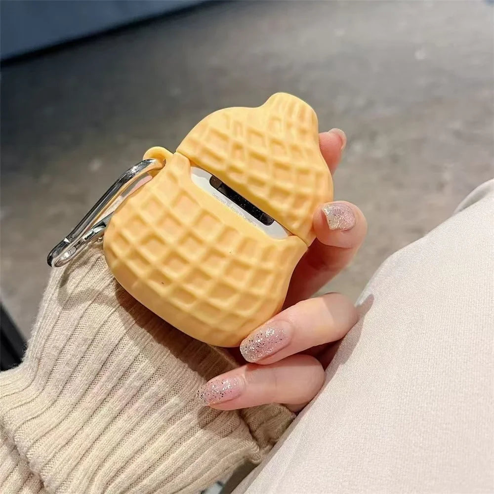 Silicone Case for Apple AirPods with Wireless Charging Case (2019) / AirPods with Charging Case (2019) / (2016) Peanut Shaped Cover with Buckle - 6
