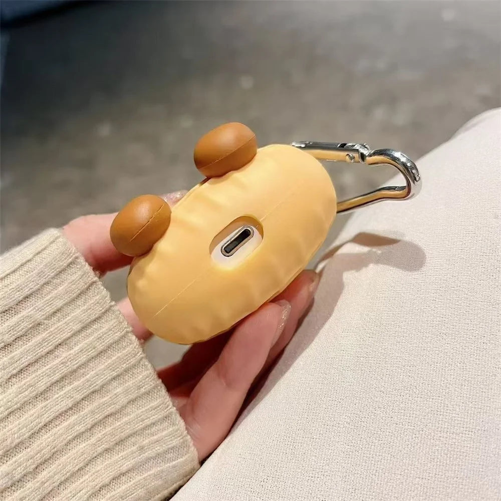 For Apple AirPods 3 Silicone Case Peanut Shaped Earphone Protective Cover with Buckle - 4