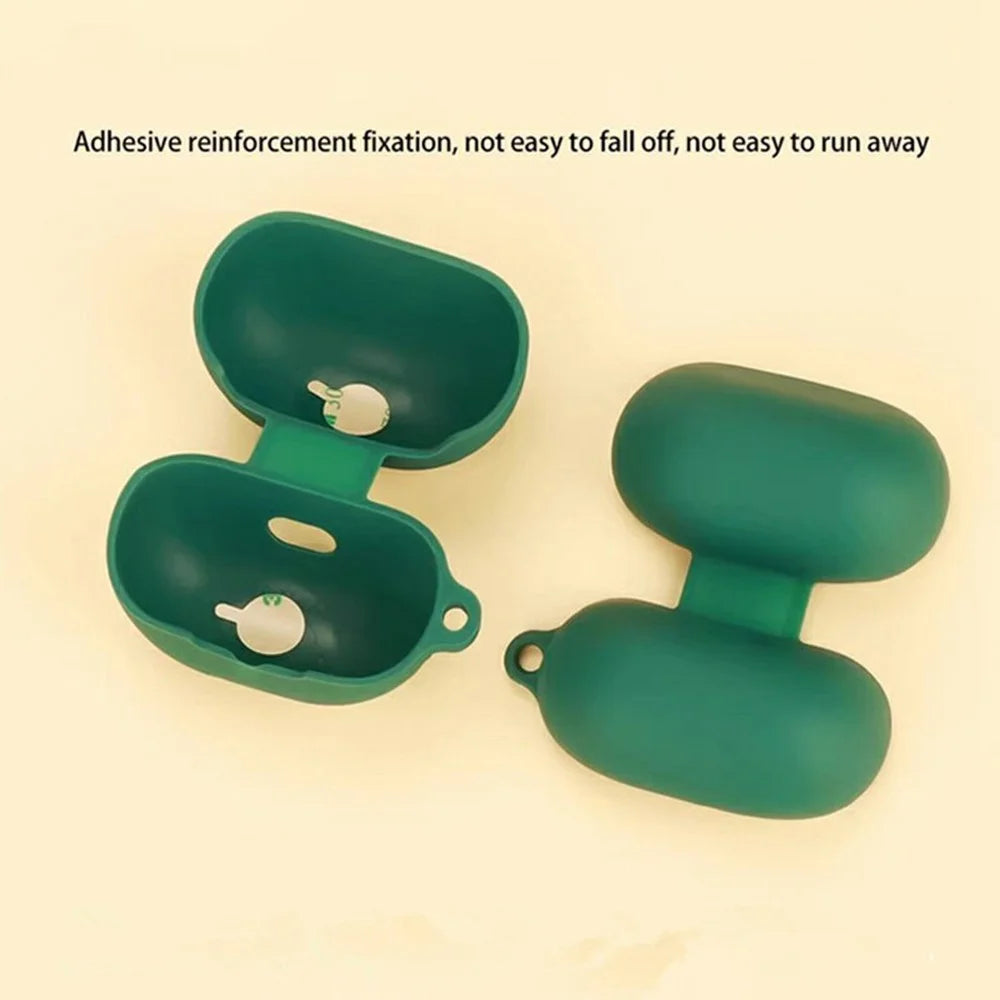 For SoundPEATS UU Ear Clip Bluetooth-compatible Earphones Case with Anti Lost Buckle Silicone Protective Cover - Blackish Green - 4