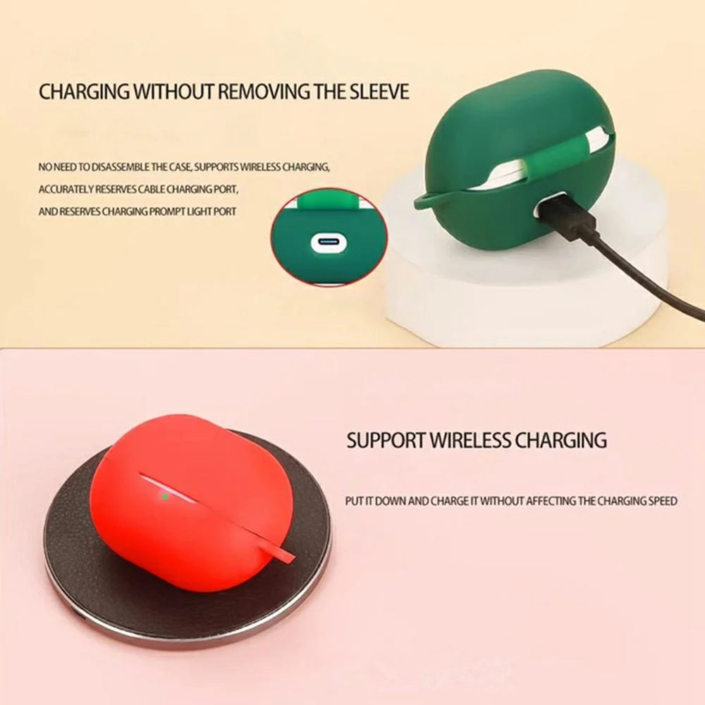 For SoundPEATS UU Ear Clip Bluetooth-compatible Earphones Case with Anti Lost Buckle Silicone Protective Cover - Blackish Green - 5