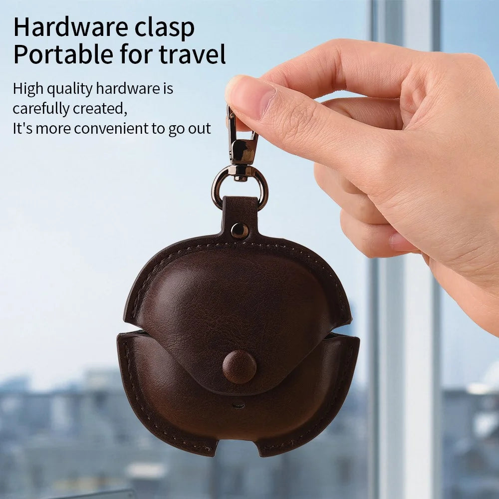 For Xiaomi Redmi Buds 8 Lite / Buds 6 Lite Charging Case Cover Leather + PC Earbuds Protective Case - Brown - 7