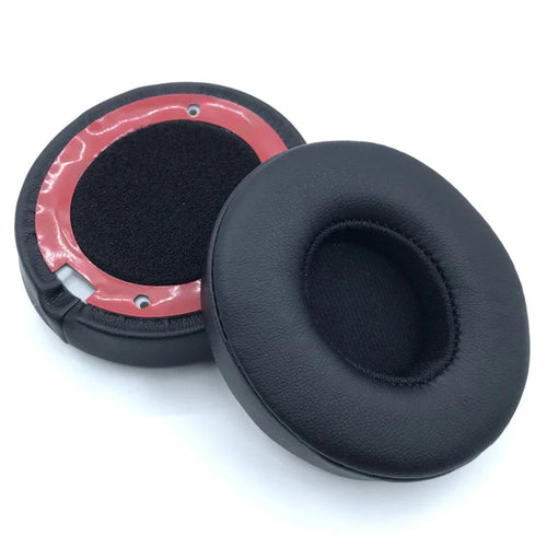 1 Pair For Beats Solo3 / Solo2 Bluetooth-compatible Headphone Earpads PU Leather Earmuff Cushions - Black - 1