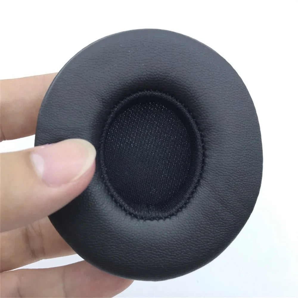 1 Pair For Beats Solo3 / Solo2 Bluetooth-compatible Headphone Earpads PU Leather Earmuff Cushions - Black - 2