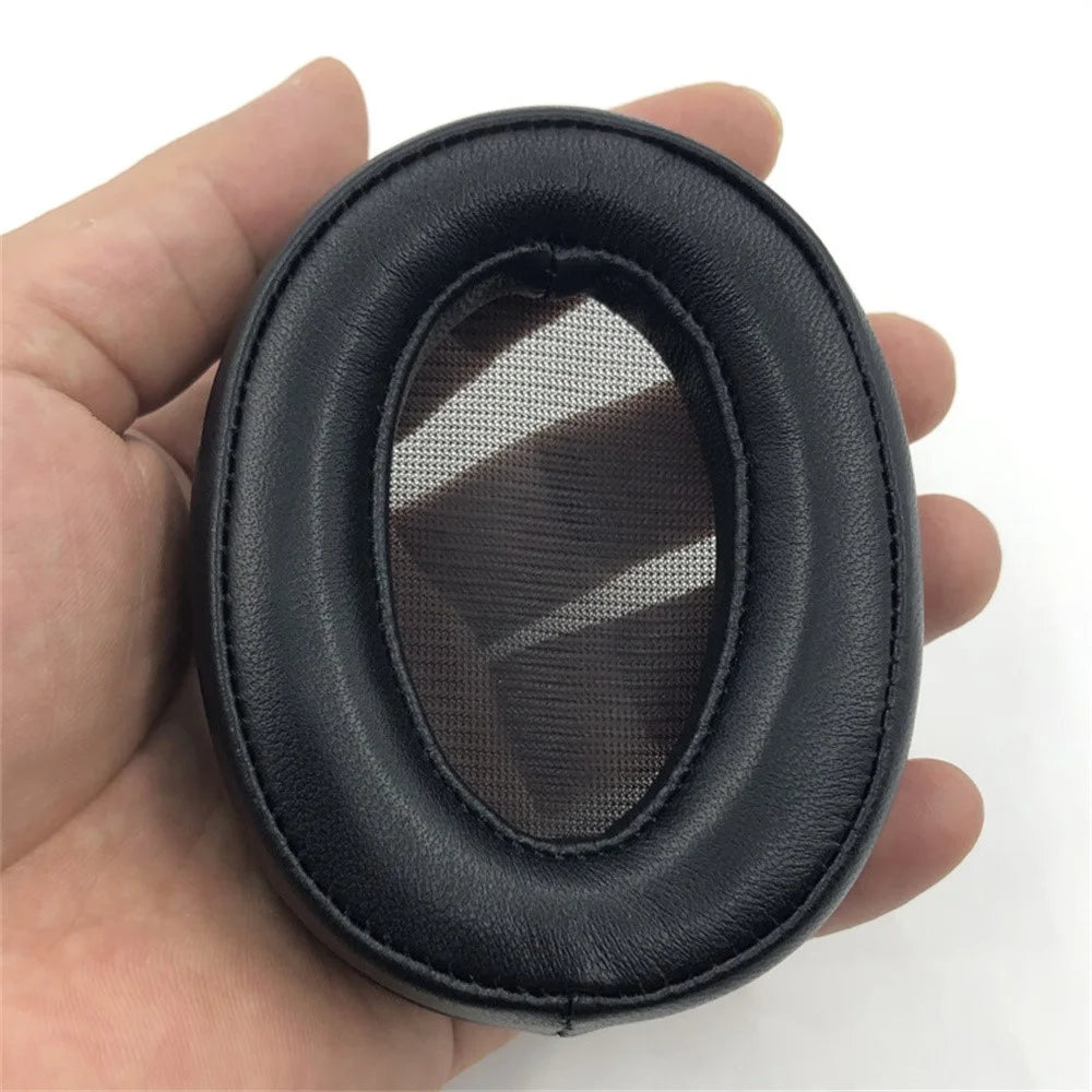 1 Pair For Sony MDR-100ABN / WH-H900N Headphone Earpads Protein Leather Earmuff Cushions - Black - 2