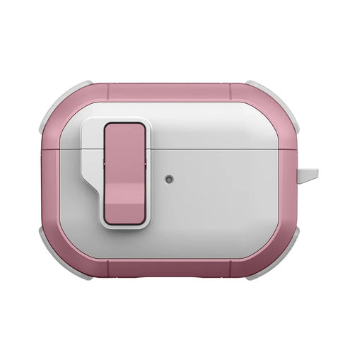 For Apple AirPods Pro Case with Switch Button TPU + PC Compatible with MagSafe Earphone Cover with Hook - White  /  Pink - 1