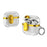 For AirPods 4 Case with Lock Buckle TPU + PC Clear Electroplated Earphone Cover with Hook - Gold - 1