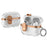For Apple AirPods Pro Case with Lock Buckle TPU + PC Clear Electroplated Earphone Cover with Hook - Rose Gold - 1