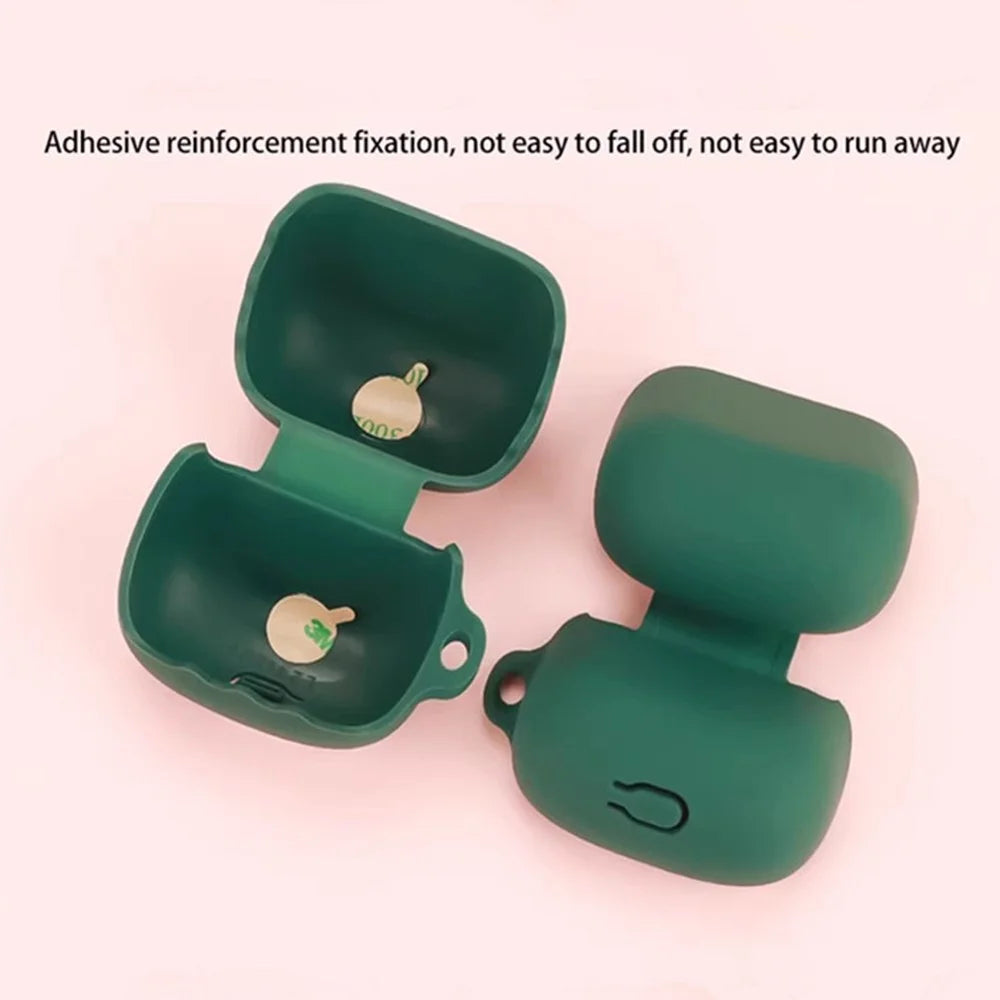 For JBL Quantum Beam TWS Bluetooth-compatible Earphones Case with Anti Lost Buckle Silicone Protective Cover - Blackish Green - 6